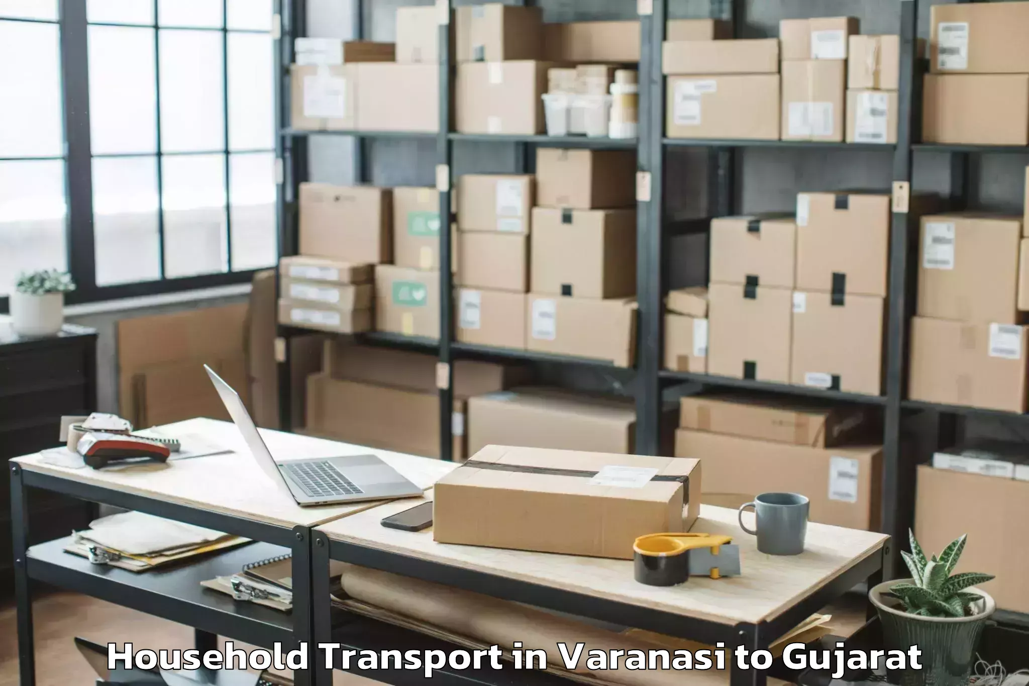 Reliable Varanasi to Tharad Household Transport